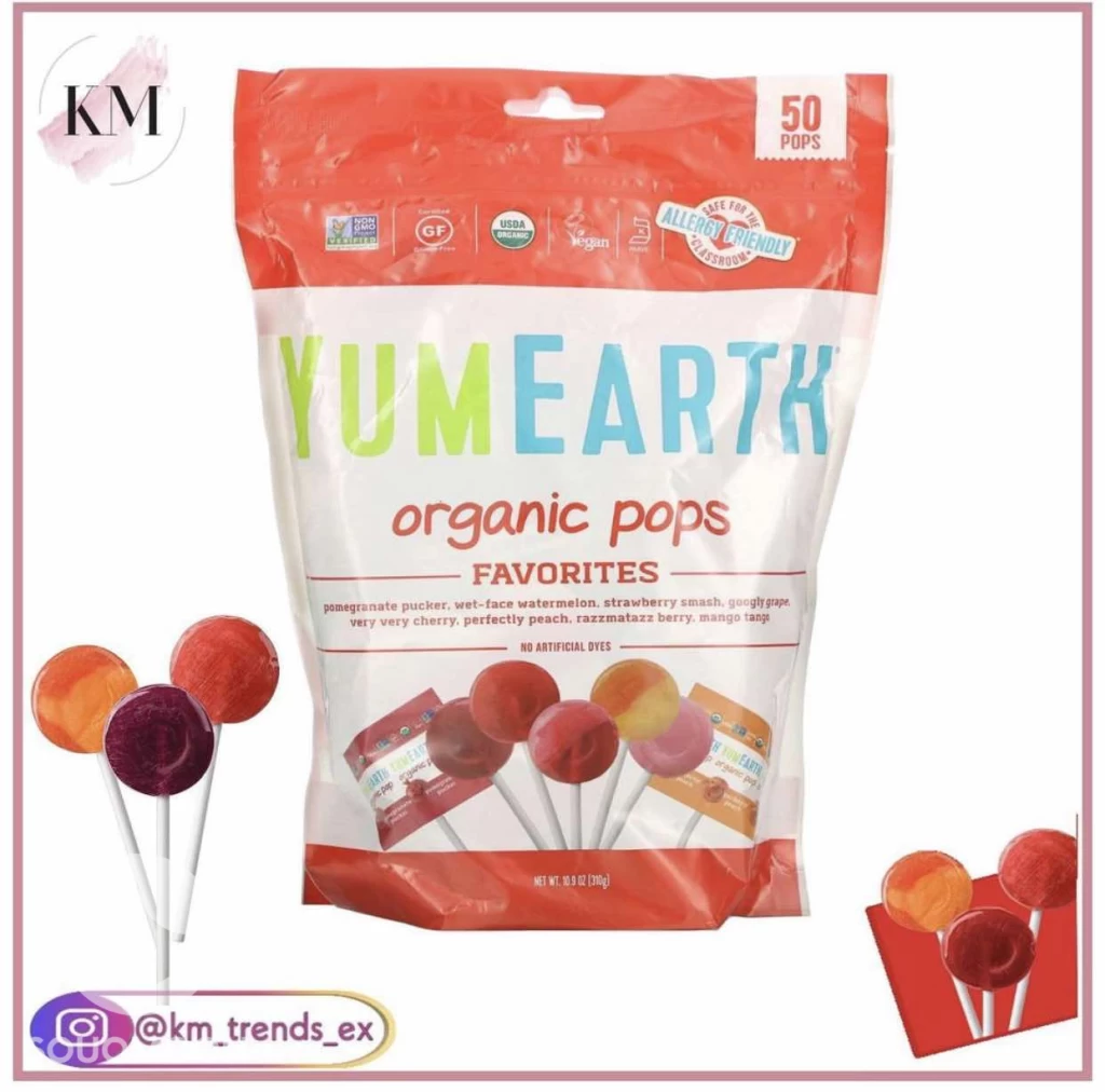 ‏YumEarth Organic candy حلاوة عضوي 50 pops