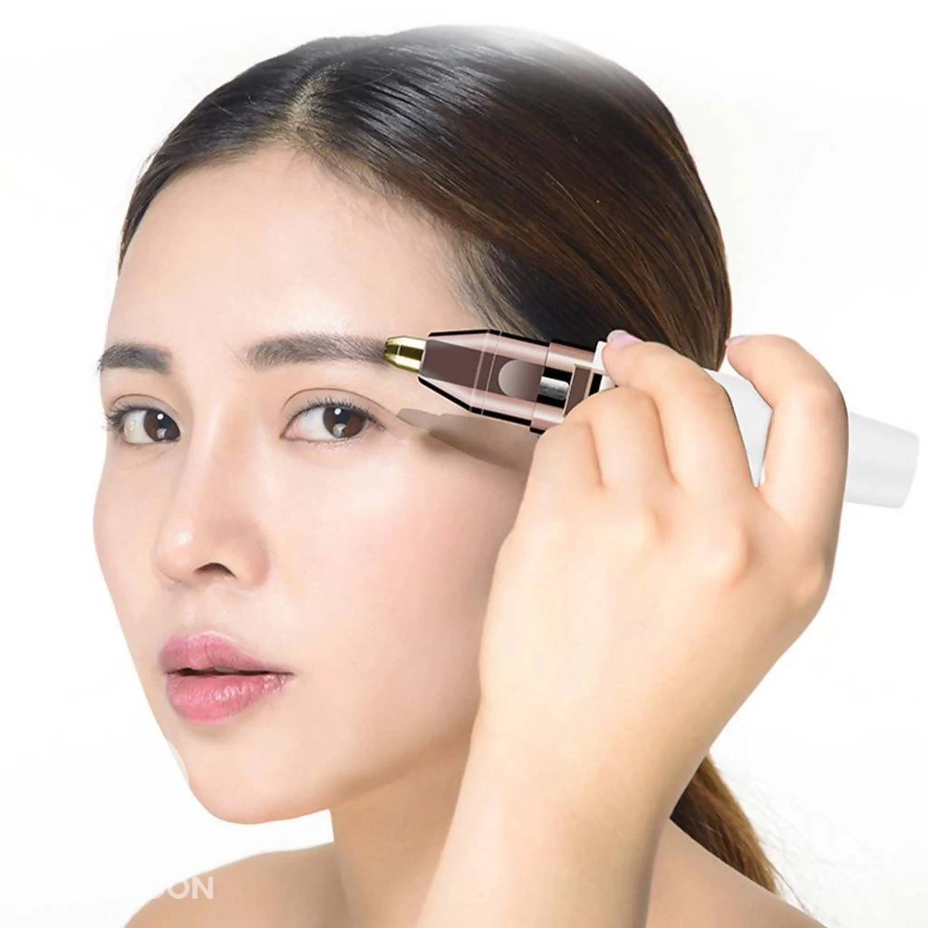 Eyebrow Trimmer Facial Hair Remover for Women, 2-in-1 USB Rechargeable Painless Eyebrow Razor Electric Lady Epilator