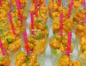 Mini chicken Buffalo popcorn cups 