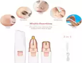 Eyebrow Trimmer Facial Hair Remover for Women, 2-in-1 USB Rechargeable Painless Eyebrow Razor Electric Lady Epilator 