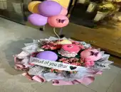 بوكيه البالون مع كيك 